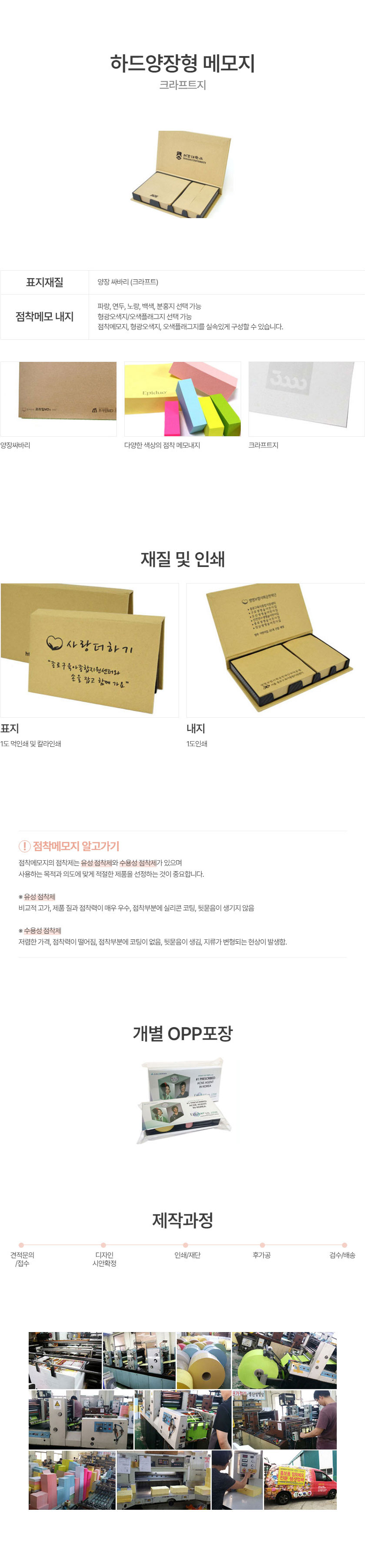 하드양장 메모지 크라프트지 상품가이드