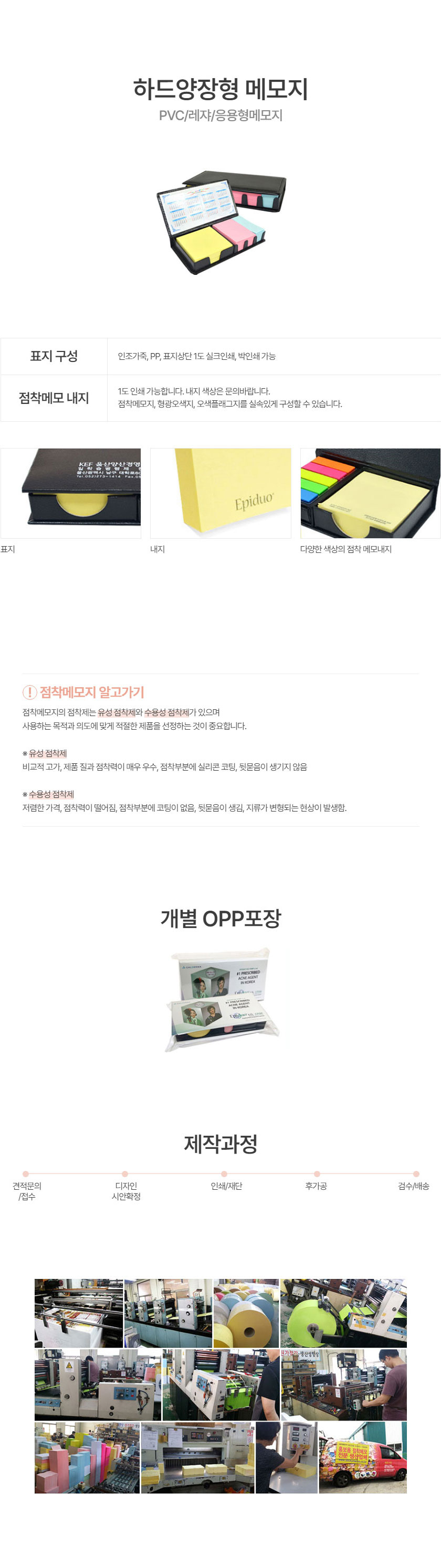 pvc 레쟈 응용형 메모지 상품가이드