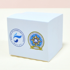 로고 인쇄 큐브형 포스트잇 (70*75mm) 500매_해양수산부 | 큐브형 메모지(칼라인쇄) 제작