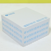 화이트 베이직 큐브형 포스트잇 (70*70mm) 400매_남천천신협 | 큐브형 메모지(단색인쇄) 제작