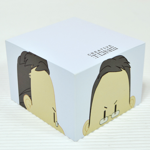 큐브형 점착메모지 큐브형 메모지(칼라인쇄) 캐릭터 얼굴 인쇄 큐브형 포스트잇 (70*75mm) 500매_크리에이티브통 상품 사진