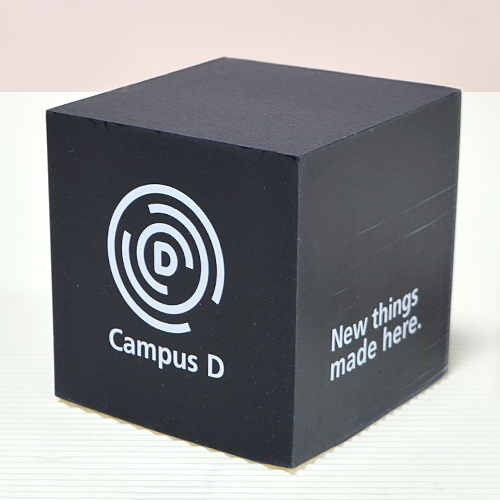 큐브형 점착메모지 큐브형 메모지(단색인쇄) 심플 블랙 로고 인쇄 큐브형 포스트잇 (80*80*mm) 800매_캠퍼스디 상품 사진